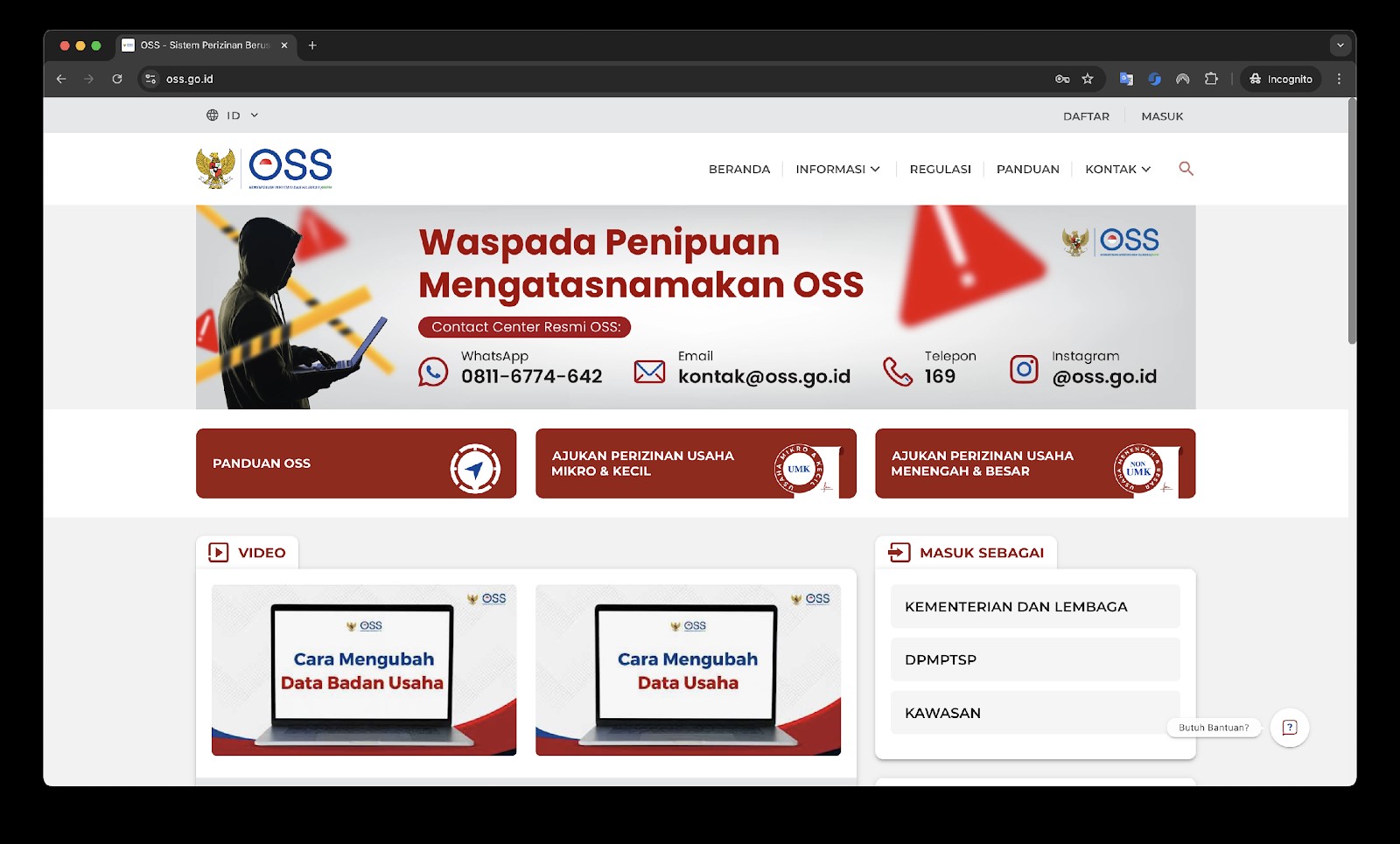 Membatalkan KBLI Usaha di OSS RBA